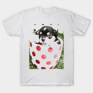 Little puppy in the glass T-Shirt